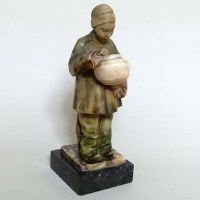 Lot 958 - Goldscheider coloured composition figure of a