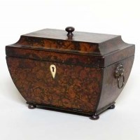 Lot 960 - Pen and ink tea caddy, circa 1820.