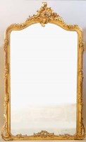 Lot 964 - Gilt wood and gesso over mantel mirror