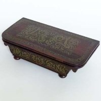 Lot 968 - Rosewood and brass inlaid chess set with pieces.