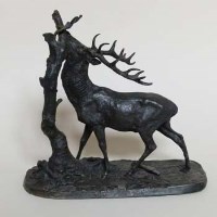 Lot 969 - Coalbrookdale cast iron figure of a stag