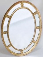 Lot 975 - Mid 19th century oval gesso wall mirror