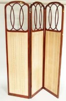 Lot 976 - Edwardian three panel mahogany screen