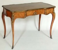 Lot 997 - Late 19th century French figured walnut and kingwood ladies writing desk