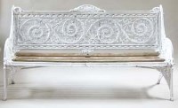 Lot 1005 - Rare Coalbrookedale cast iron horse-chestnut pattern garden seat