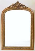Lot 1030 - Gilt wood and gesso over mantel mirror