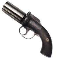 Lot 70 - Percussion six shot pepper pot pistol.