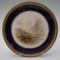 Lot 146 - Royal Worcester plate signed J.Stinton