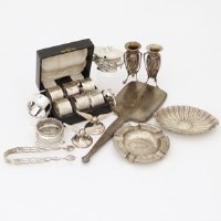 Lot 258 - Collection of silver including napkin rings, a