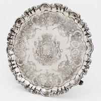 Lot 266 - George II silver salver, James Shruder, London