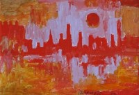 Lot 298 - J.L. Isherwood, Wigan Reflections, oil.