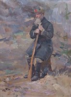 Lot 310 - Petr Adrianov, The Partisan Fighter, oil.