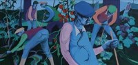 Lot 313 - George Large, The Allotment, oil.