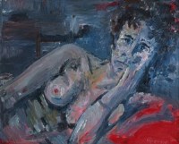 Lot 337 - J.L. Isherwood, Reclining nude, oil.