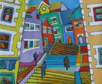Lot 348 - Mike Weeden, Off To Work, oil.