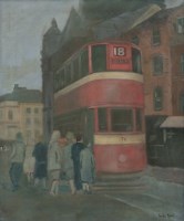 Lot 351 - Ruskin Spear, The Tram Stop, oil.