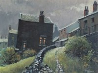 Lot 380 - Tom Brown, Northern street scene, oil.