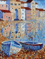 Lot 389 - Carl Jacobs, Cefalu, Sicily, acrylic.