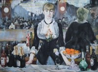 Lot 409 - Philips, 20th century, Bar at the Folies Bergères after Edouard Manet, oil.