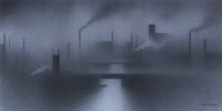 Lot 431 - Marc Grimshaw, Industrial city landscape, mixed media.