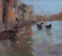 Lot 433 - Marc Grimshaw, Venetian canal scene, pastel.
