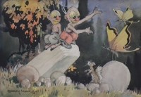 Lot 444 - William D.B. Ward, Dingbats on a stone, watercolour.