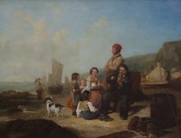 Lot 468 - English School, 19th century, The Fisherman's Tales, oil.