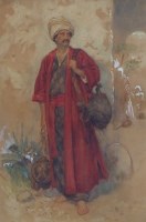 Lot 477 - H.E. Tidmarsh, Portrait of an Arab, watercolour.