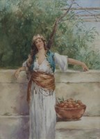 Lot 489 - Lillie Winder, Female figure, watercolour.