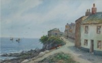 Lot 496 - T.H. Victor, Cottages by the Sea, Mousehole, watercolour.