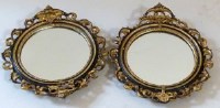 Lot 502 - Pair circular gilt framed mirrors.