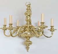 Lot 505 - Late 19th century six branch electrolier.