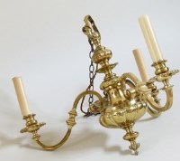 Lot 507 - Late 19th century three light electrolier.