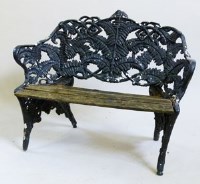 Lot 515 - Cast iron Coalbrookdale pattern fern leaf and blackberry garden bench