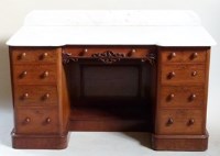 Lot 530 - Mid Victorian mahogany knee hole wash stand