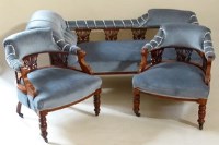 Lot 544 - Edwardian mahogany show frame salon suite