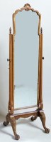 Lot 546 - Early Georgian style walnut cheval dressing mirror