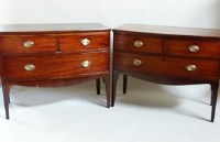 Lot 556 - Pair of mahogany bow-fronted chests
