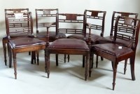 Lot 560 - Set of seven George III mahogany dining chairs including a carver