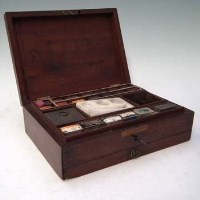 Lot 33 - Mahogany cased artists set previous belonging to