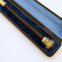 Lot 40 - Conductor's presentation baton in case.