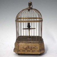 Lot 43 - Late 19th century automaton in the form of a small bird on perch