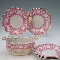 Lot 179 - Staffordshire part dessert service.