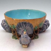 Lot 188 - Minton Majolica dove bowl base.