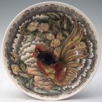 Lot 224 - Ivy Johnson cockerel bowl.