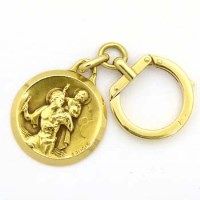 Lot 372 - Gold St. Christopher on key ring.