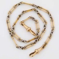Lot 391 - 18ct gold chain with platinum  mounts.