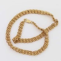 Lot 409 - 9ct gold necklace.