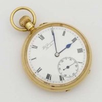 Lot 417 - 18ct gold open faced pocket watch