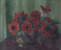 Lot 452 - H. Davies Richter, Oriental Poppies, oil.